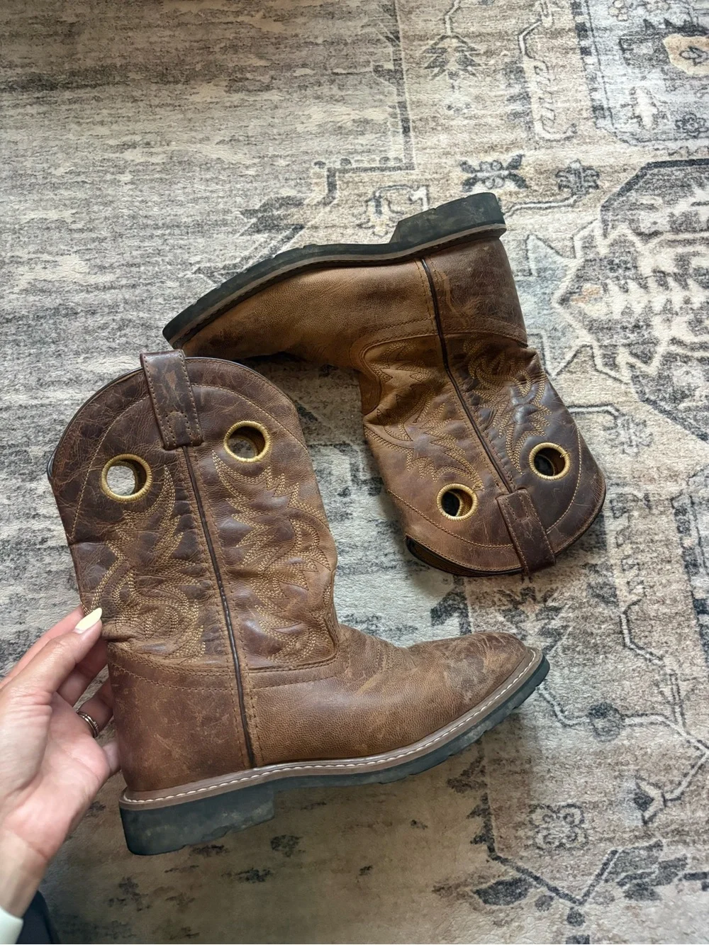Dan post Youth Amarillo Western Boots Brown size 4 youth unisex western